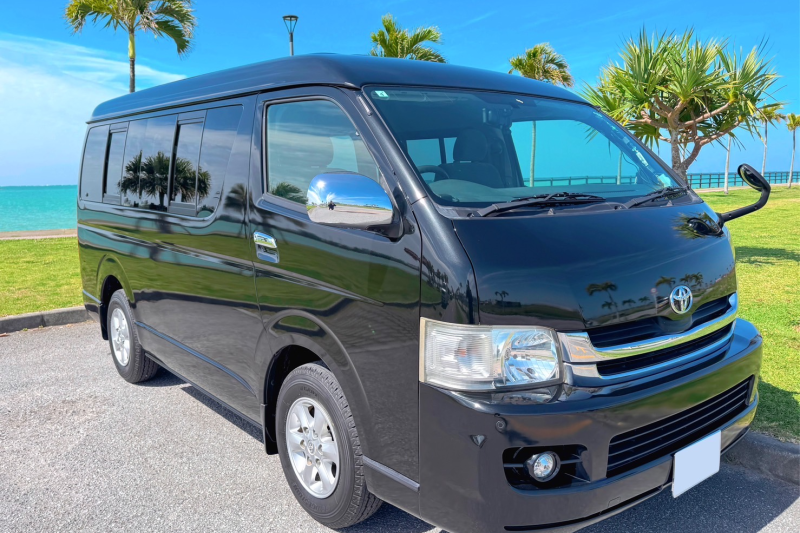 【沖縄那覇国際通り 10人乗り 禁煙車】空港送迎OP有り♪ハイエース★