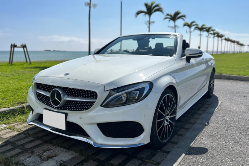 【最安値プラン・補償選択制】メルセデス・ベンツ カブリオレ 4人乗り オープンカー 事前全額クレジット決済 タクシー無料送迎 チャイルドシート無料 充電器無料貸出