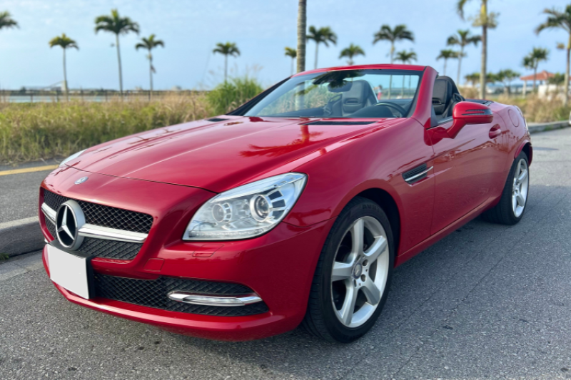 【最安値プラン・補償選択制】メルセデス・ベンツ SLK 2人乗り オープンカー 事前全額クレジット決済 タクシー無料送迎 チャイルドシート無料 充電器無料貸出