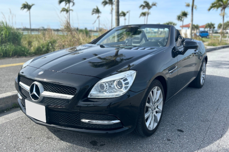 【最安値プラン・補償選択制】メルセデス・ベンツ SLK 2人乗り オープンカー 事前全額クレジット決済 タクシー無料送迎 チャイルドシート無料 充電器無料貸出