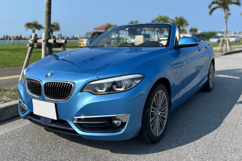 【最安値プラン・補償選択制】 BMW 2シリーズ220i カブリオレ 4人乗り オープンカー 事前全額クレジット決済 タクシー無料送迎 チャイルドシート無料 充電器無料貸出