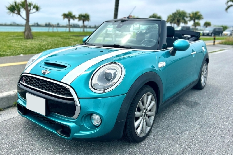 【最安値プラン・補償選択制】MINIクーパー コンバーチブル 4人乗り オープンカー 事前全額クレジット決済 タクシー無料送迎 チャイルドシート無料 充電器無料貸出
