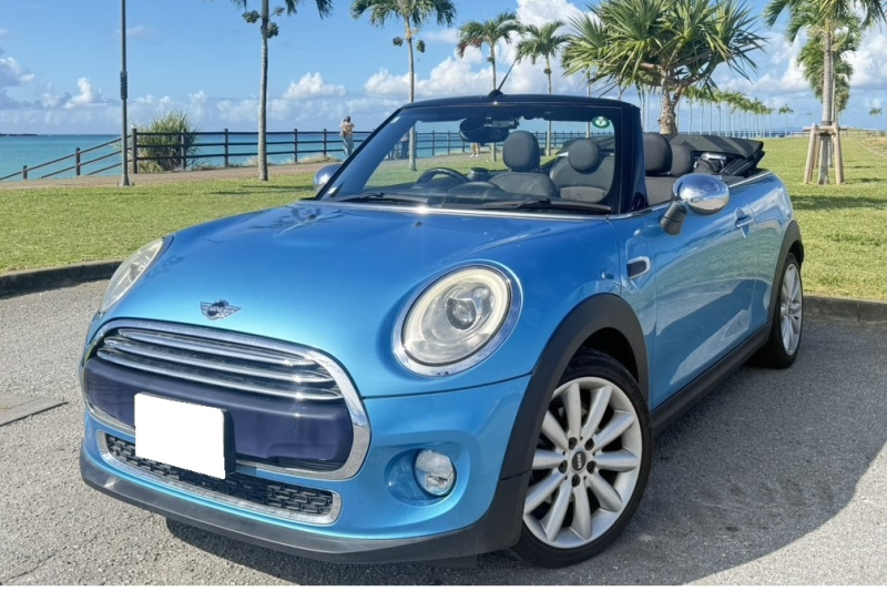 【最安値プラン・補償選択制】MINIクーパー コンバーチブル　4人乗り　オープンカー　事前全額クレジット決済　タクシー無料送迎　チャイルドシート無料　充電器無料貸出
